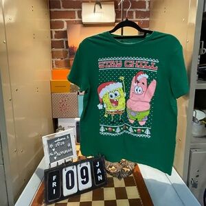 SpongeBob Men's XL Christmas Shirt "Stay Chill"